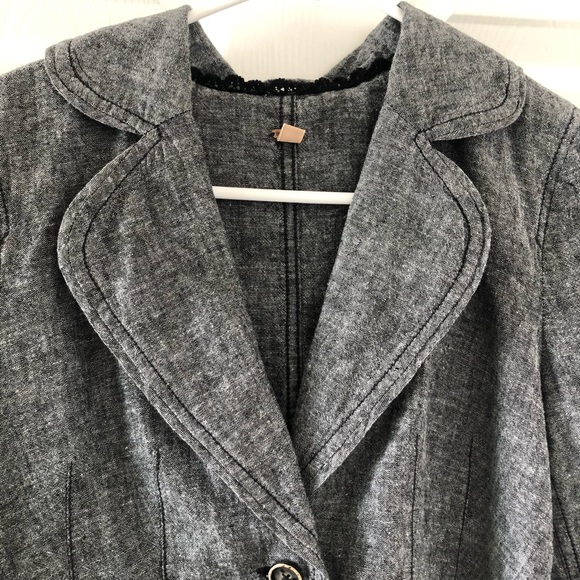Free People Size XS Cropped Ruffle Blazer Jacket - Picture 11 of 14